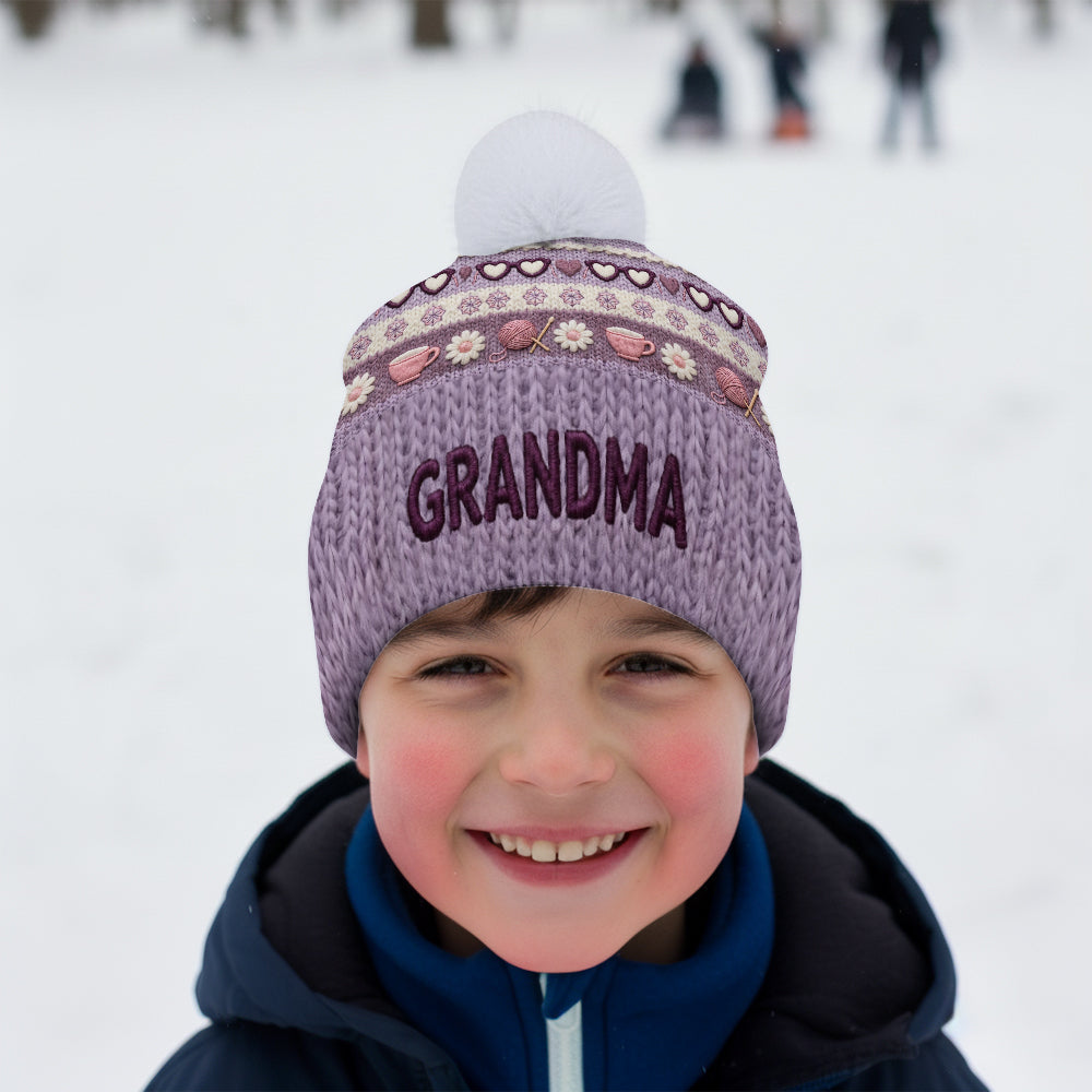 Grandma Mom - Personalized Grandma Beanie Hat