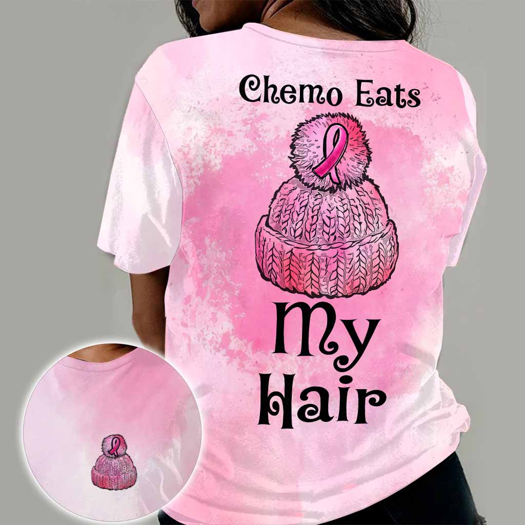 Chemo Eats My Hair - Breast Cancer Awareness All Over T-shirt and Hoodie
