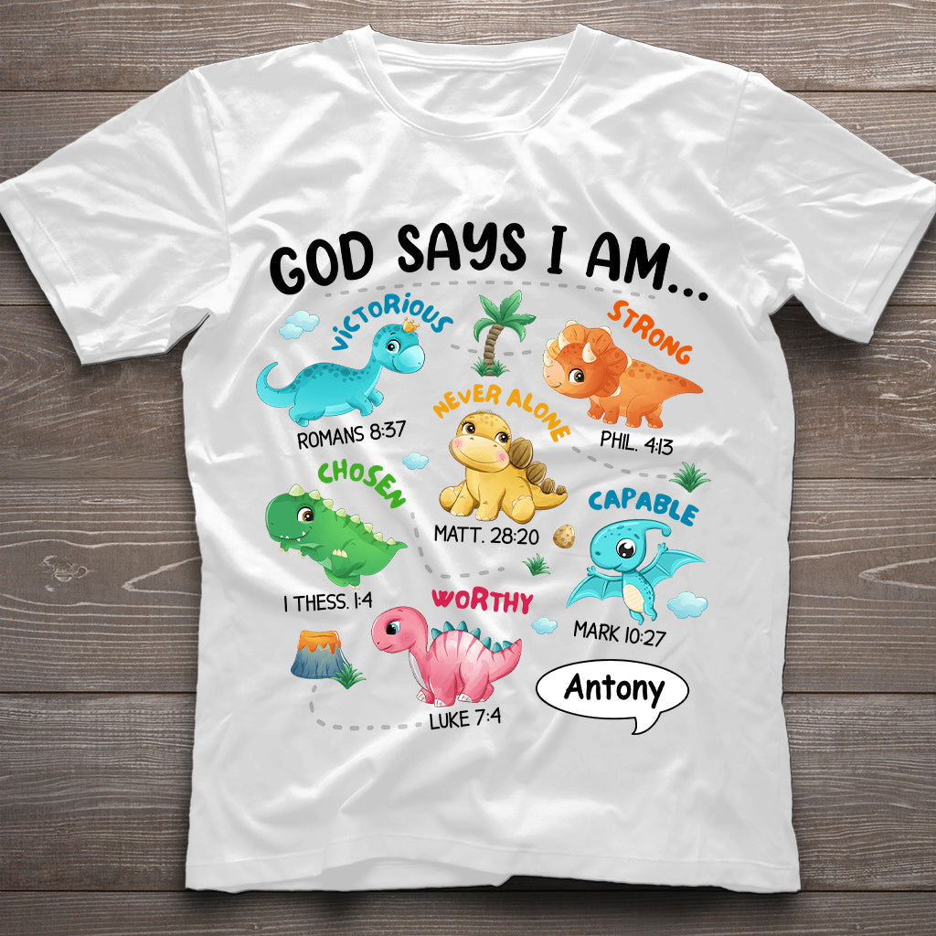 For Grandson Dinosaur I Am - Personalized grandson T-shirt And Hoodie