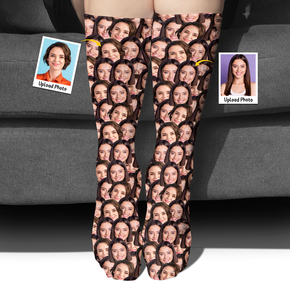 Customizable Printed Face - Personalized Sibling Socks