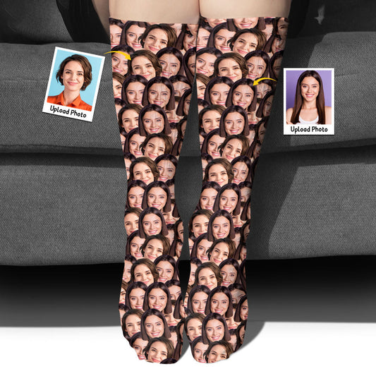 Customizable Printed Face - Personalized Sibling Socks