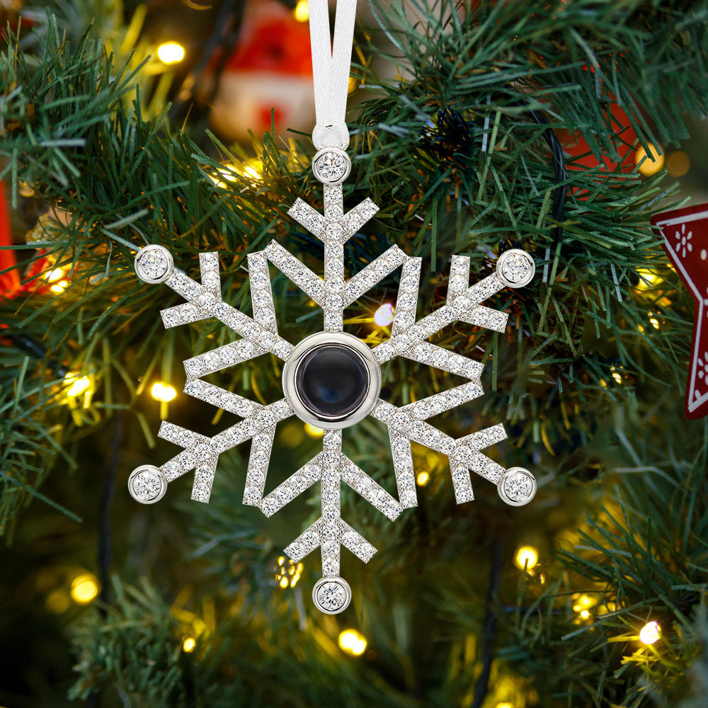 Any Photos - Personalized Any Photo Snowflake Ornament