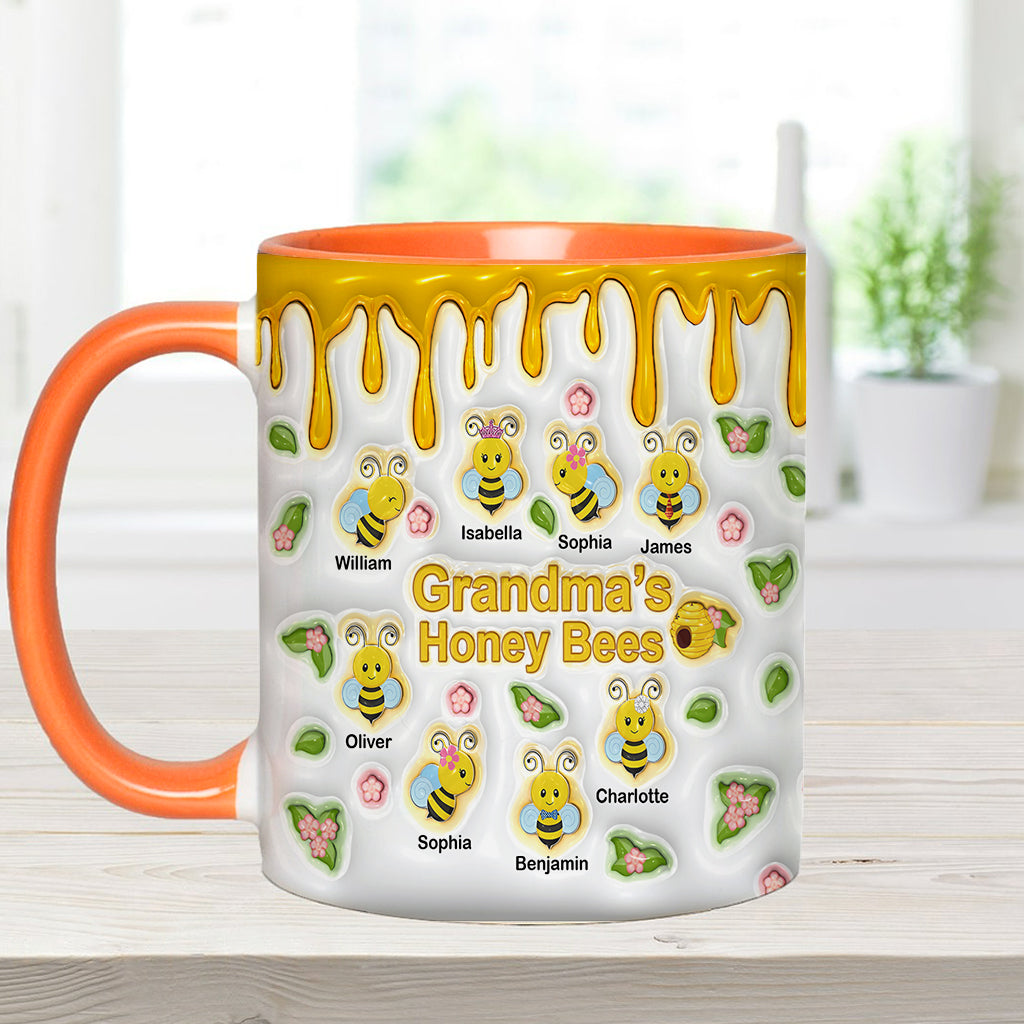 Grandma's Honey Bees - Personalized Grandma Accent Mug