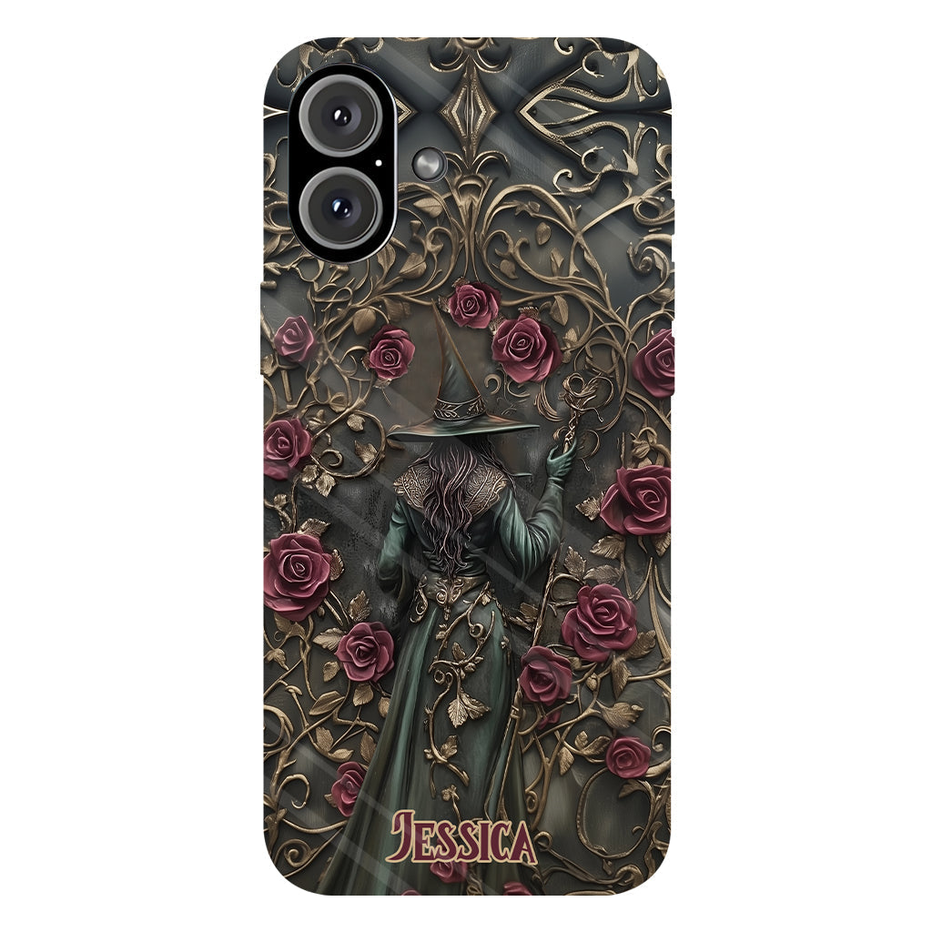 Beautiful Witch And Roses - Personalized Witch Full Print Phone Case