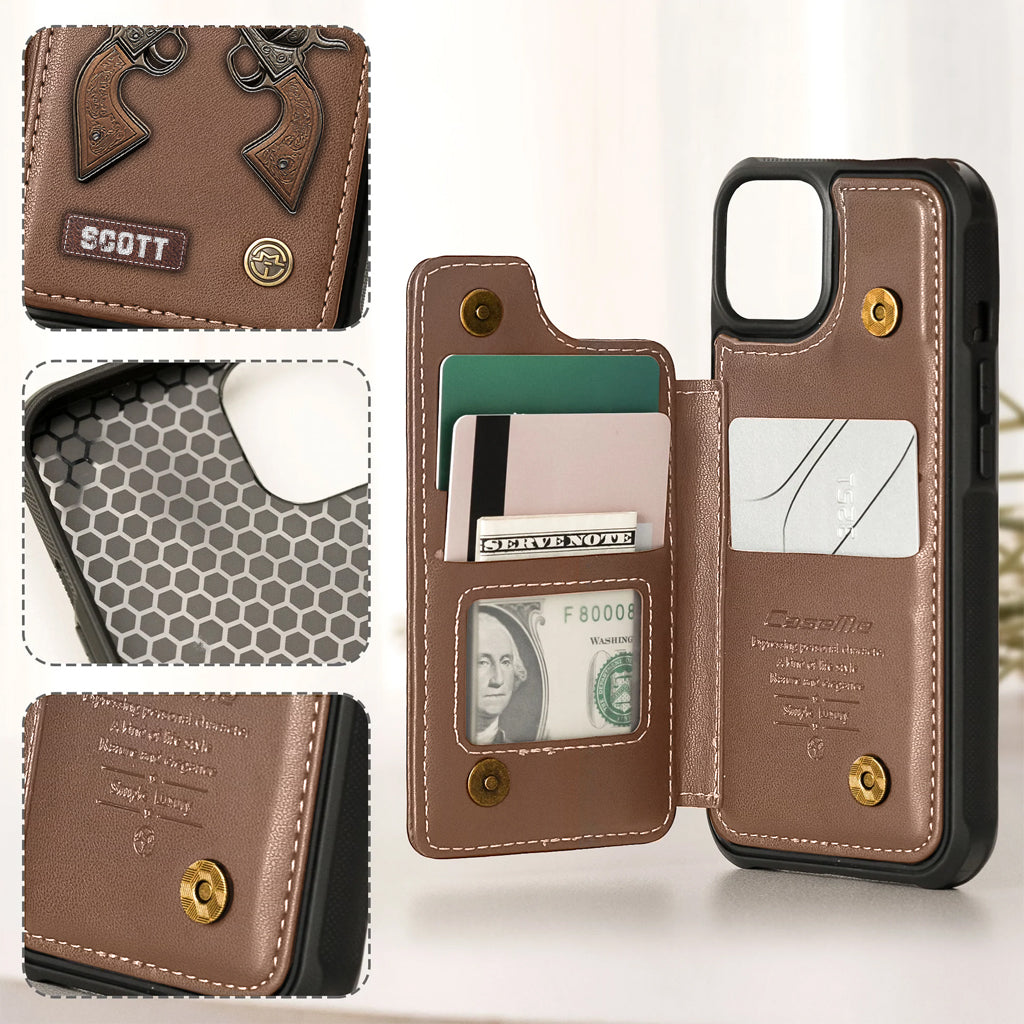 Crossed Pistols - Personalized Tactical equipment Wallet Phone Case