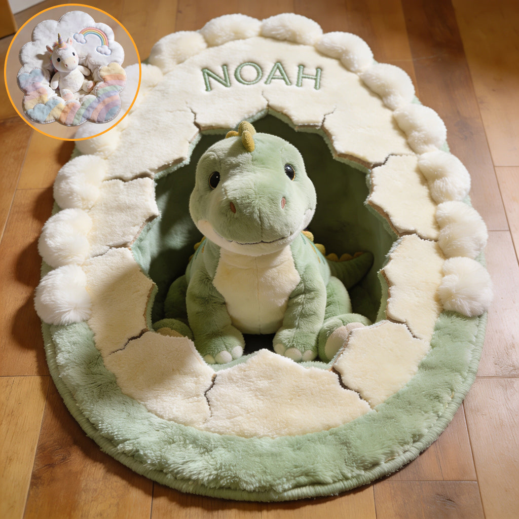 Kid Room Decor - Dinosaur or Unicorn - Personalized Kid Non-Slip Tufted Rug