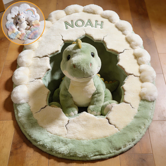 Kid Room Decor - Dinosaur or Unicorn - Personalized Kid Non-Slip Tufted Rug