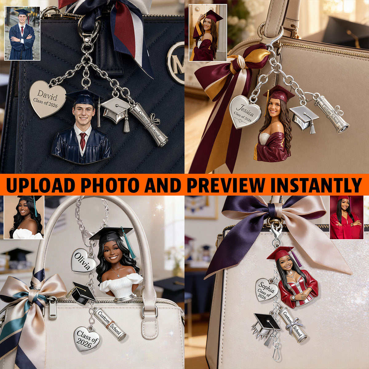 Class Of 2026 - Personalized Graduation Dangling Charms