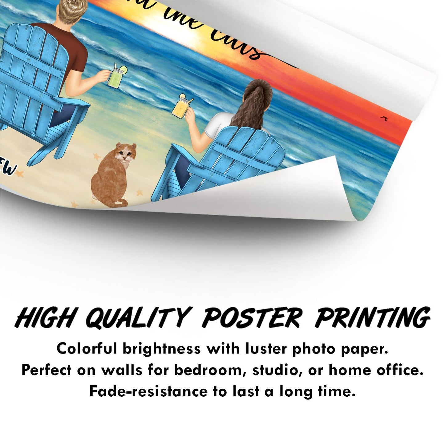 Beach Sunset You, Me & Fur Babies - Personalized Canvas Gift for Pet Lovers