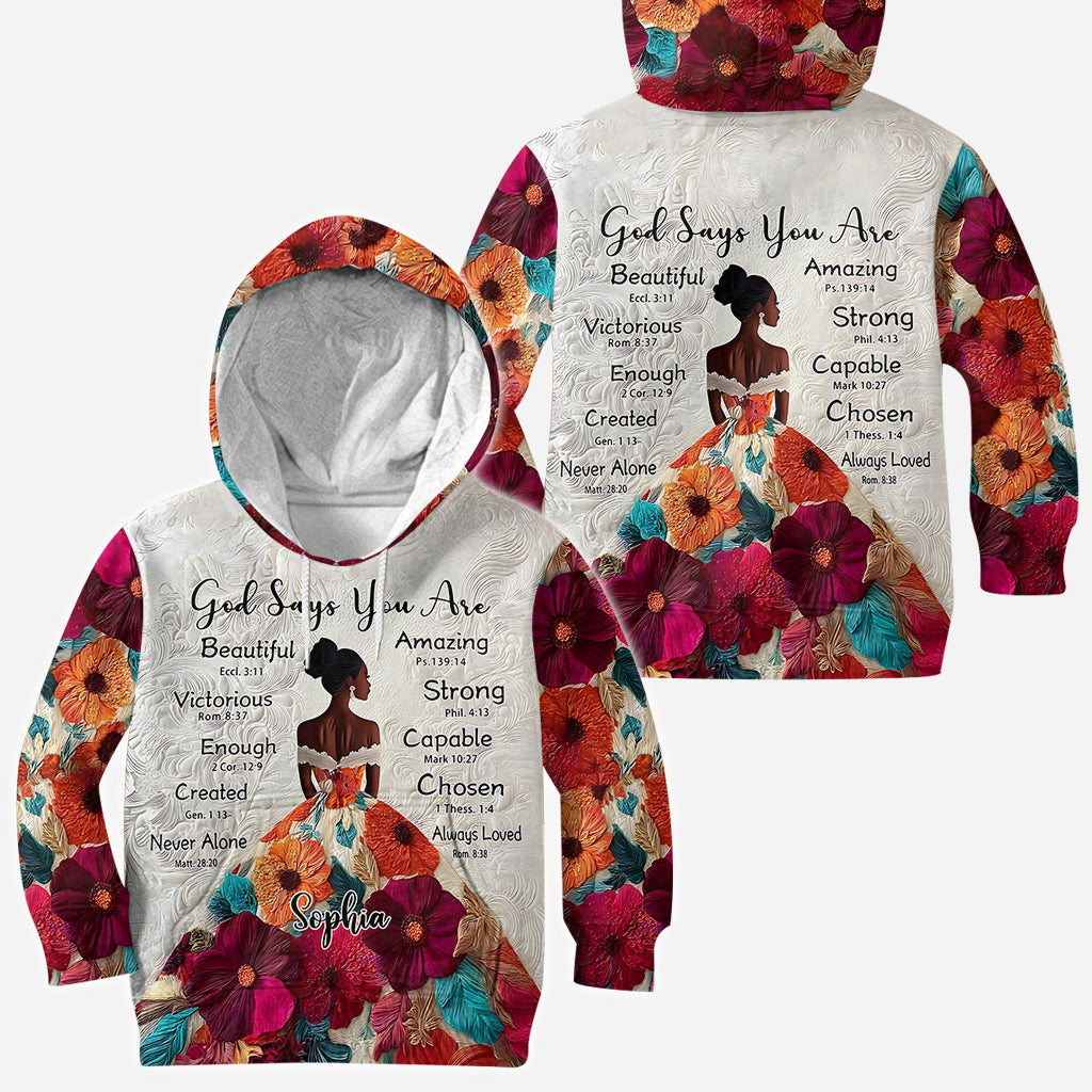 God Says You Are - Personalized African American All Over Shirt