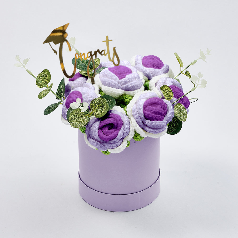 Congratulations Graduate - Personalized Graduation Crochet Flowers Graduation Gift Box