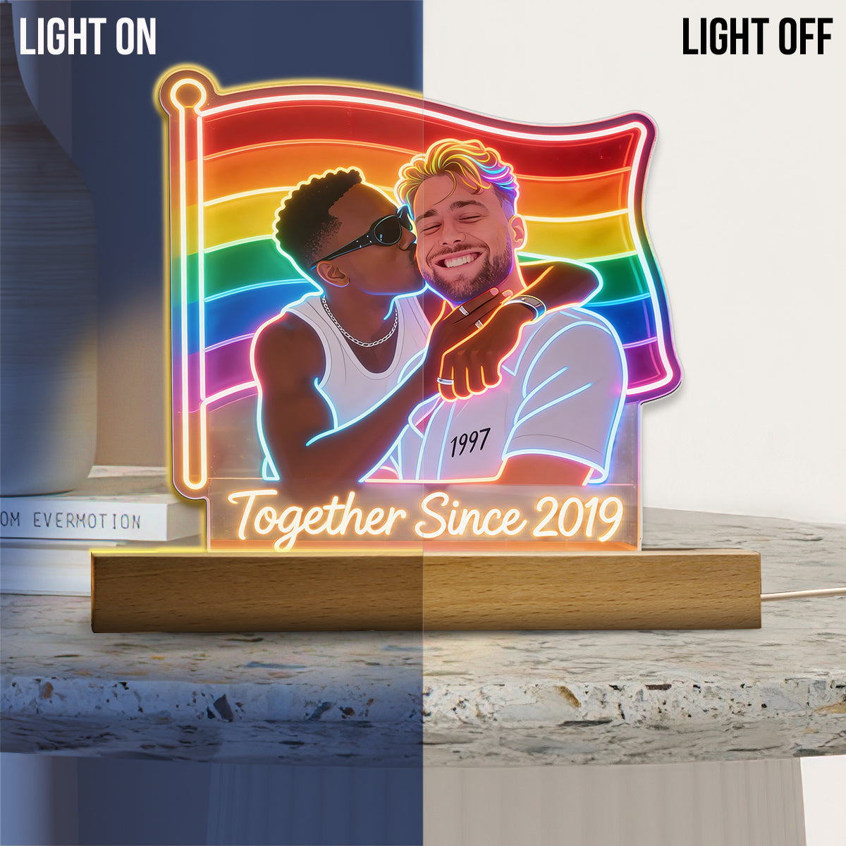 Custom Any Photo - Personalized LGBT Support Shaped Led Night Light
