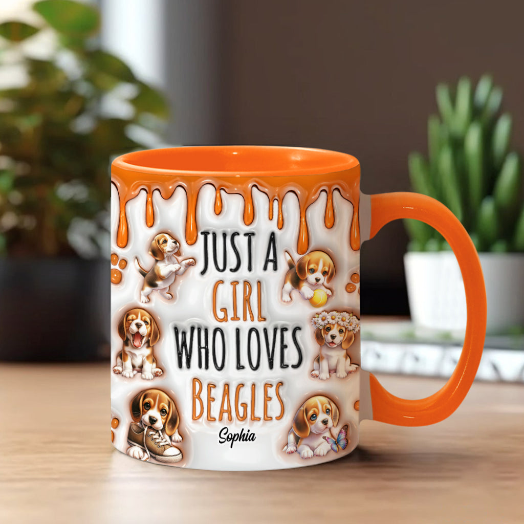 Just A Girl Who Loves Beagles - Personalized Dog Accent Mug