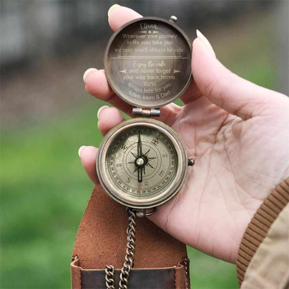 Enjoy The Ride - Personalized Biker Compass
