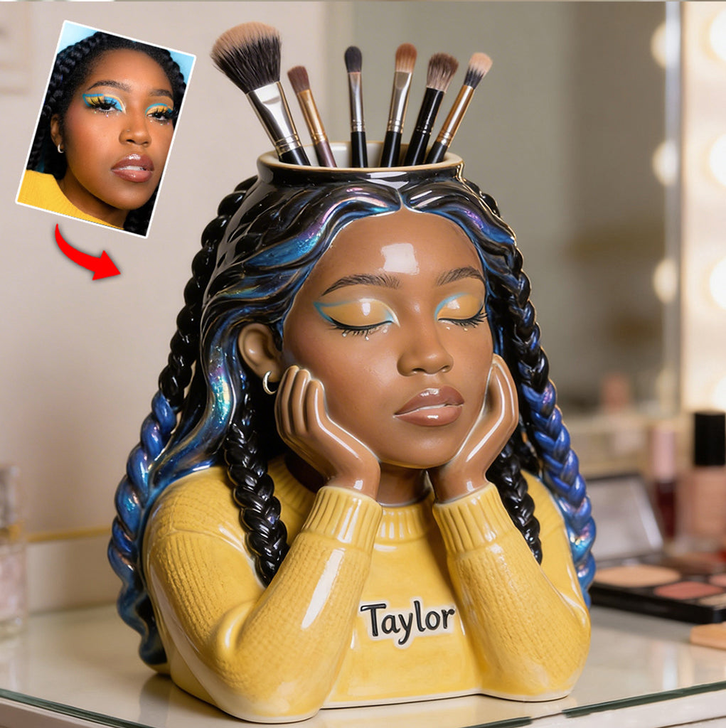 Beauty Dreamer - Makeup Brush Holder Muse - Personalized Makeup Acrylic Pot