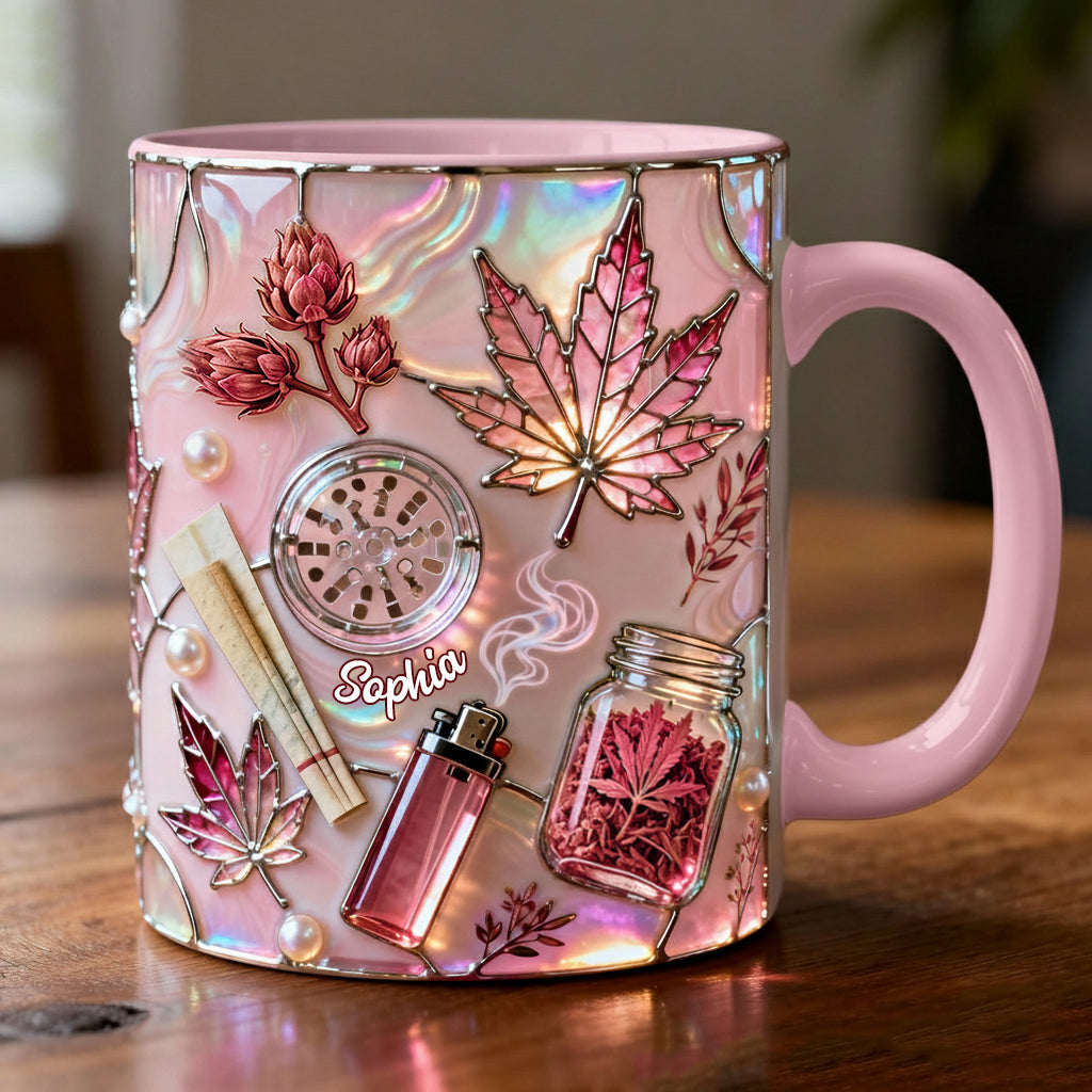 Green Magic Leaf - Personalized Weed Accent Mug & Coaster