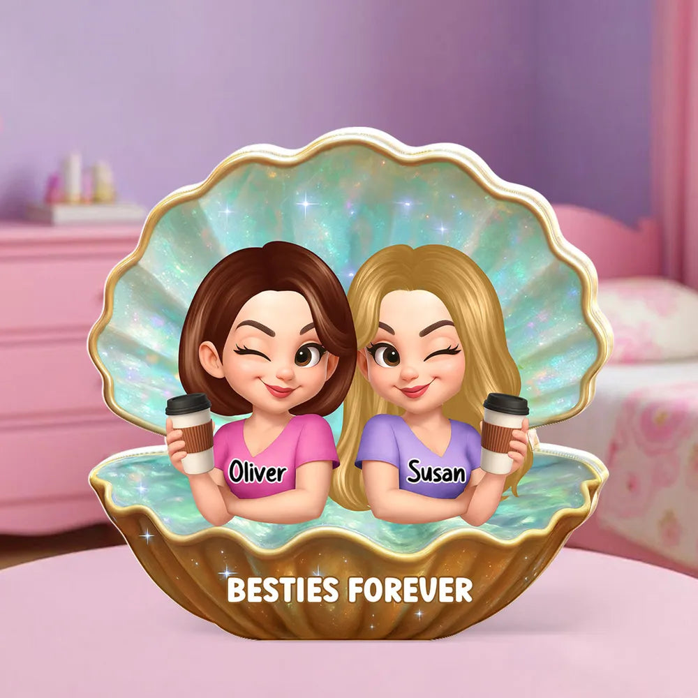 Personalized Best Friends Acrylic Block Plaque – Custom Gift for Besties, Fun and Cute Friendship Keepsake
