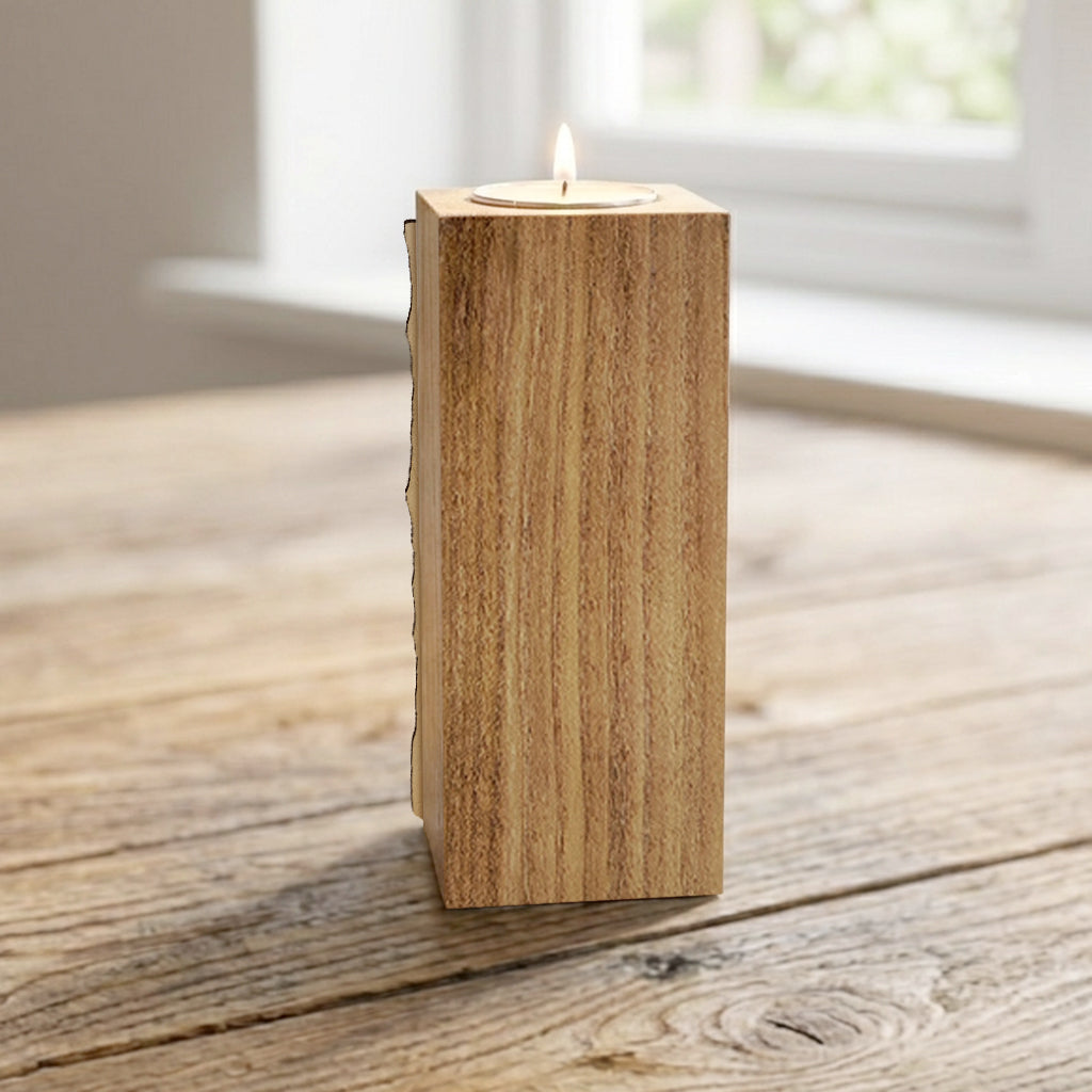 Faith Over Fear - Personalized Christian Custom Shape Wooden Candle Holder