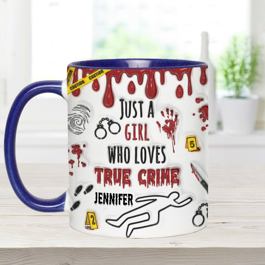 Just A Girl Who Loves True Crime - Personalized Accent Mug