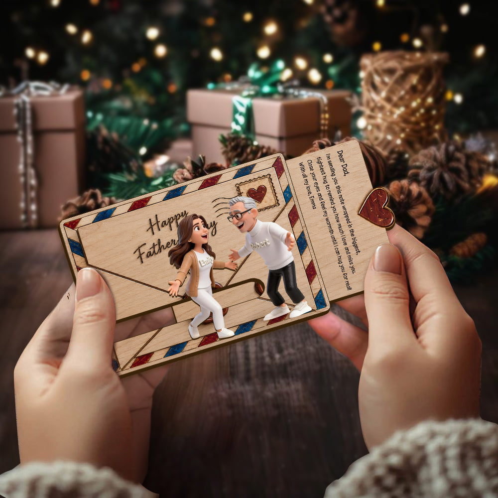 Custom Family Hug - Personalized Father Sliding Ornament
