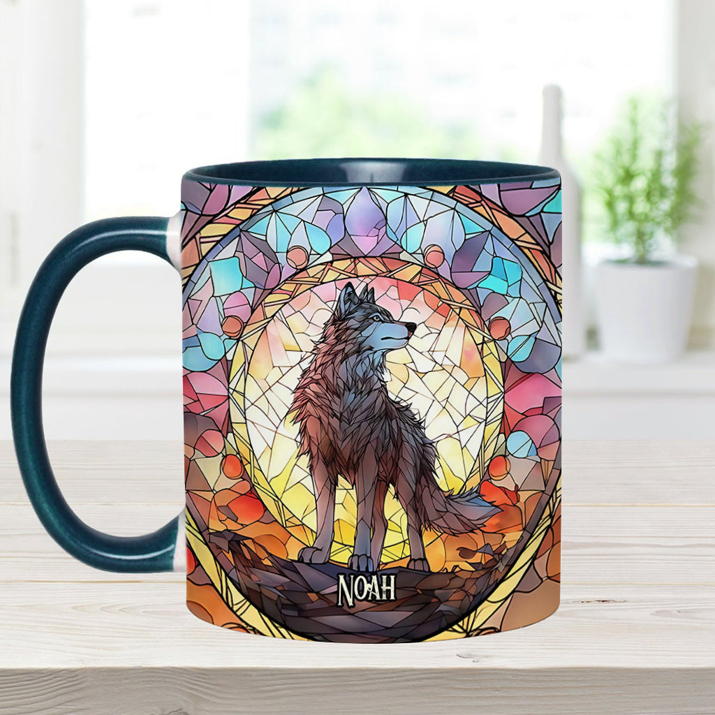 Fierce Spirit - Personalized Wolf Accent Mug