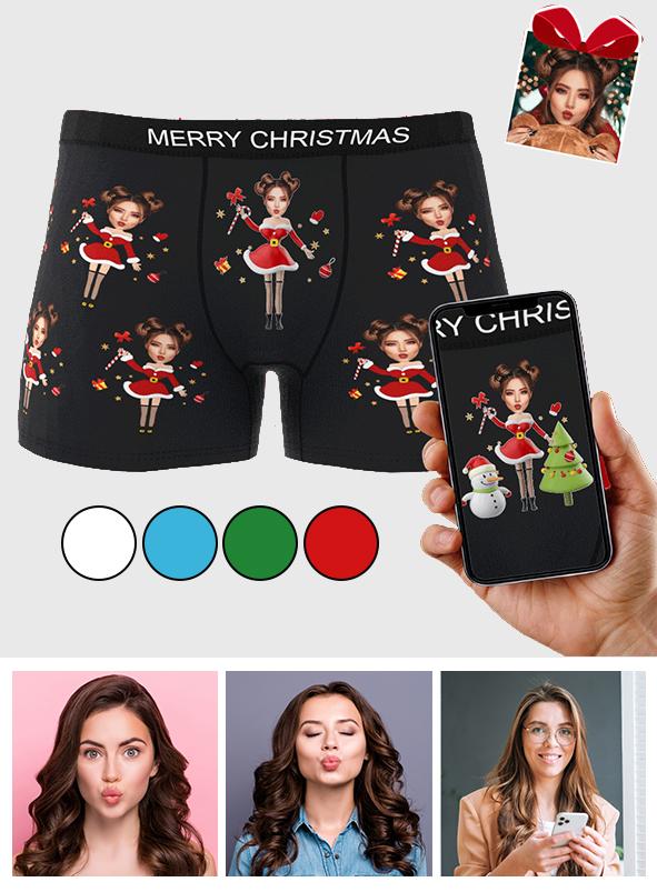Custom Wife Or Girlfriend Face Boxers AR View - Personalized Couple Men's boxer briefs
