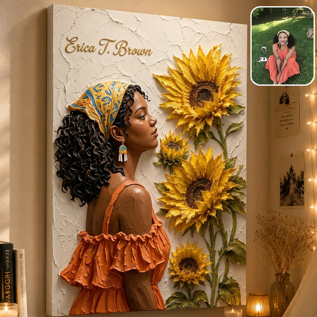 Any Flower Unique Gift - Personalized Self Love 3D Printed Cut Metal Sign