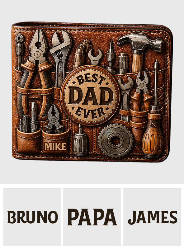 Custom Title Best Gift For Dad/Grandpa - Personalized Father Leather Wallet