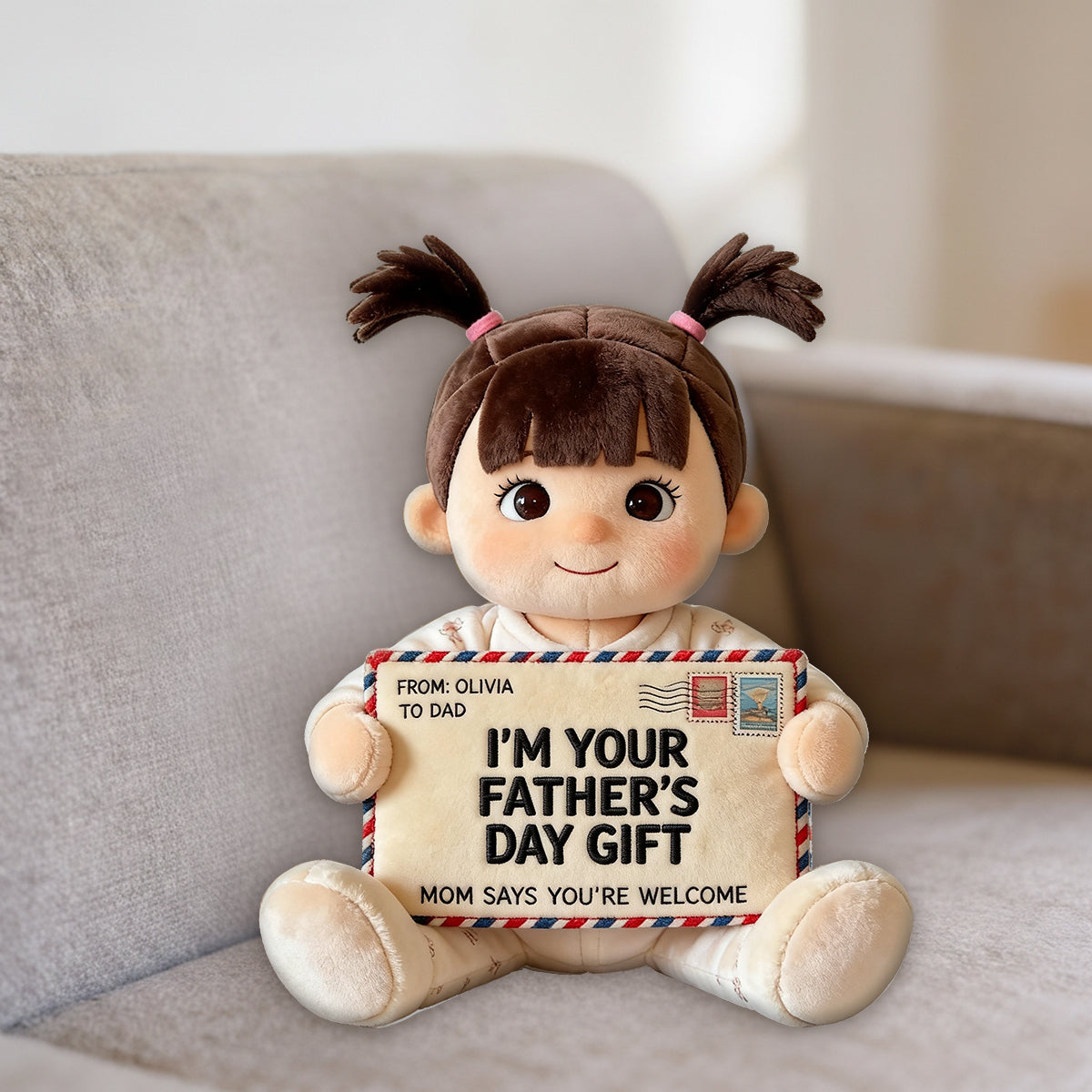 Funny Letter For Dad - Personalized Father Premium Faux Fur Pillow