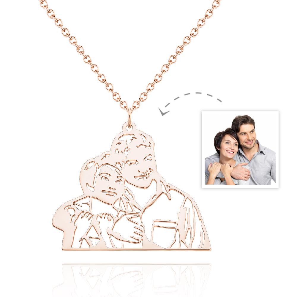 Custom Photo Line Art - Personalized Photo Necklace