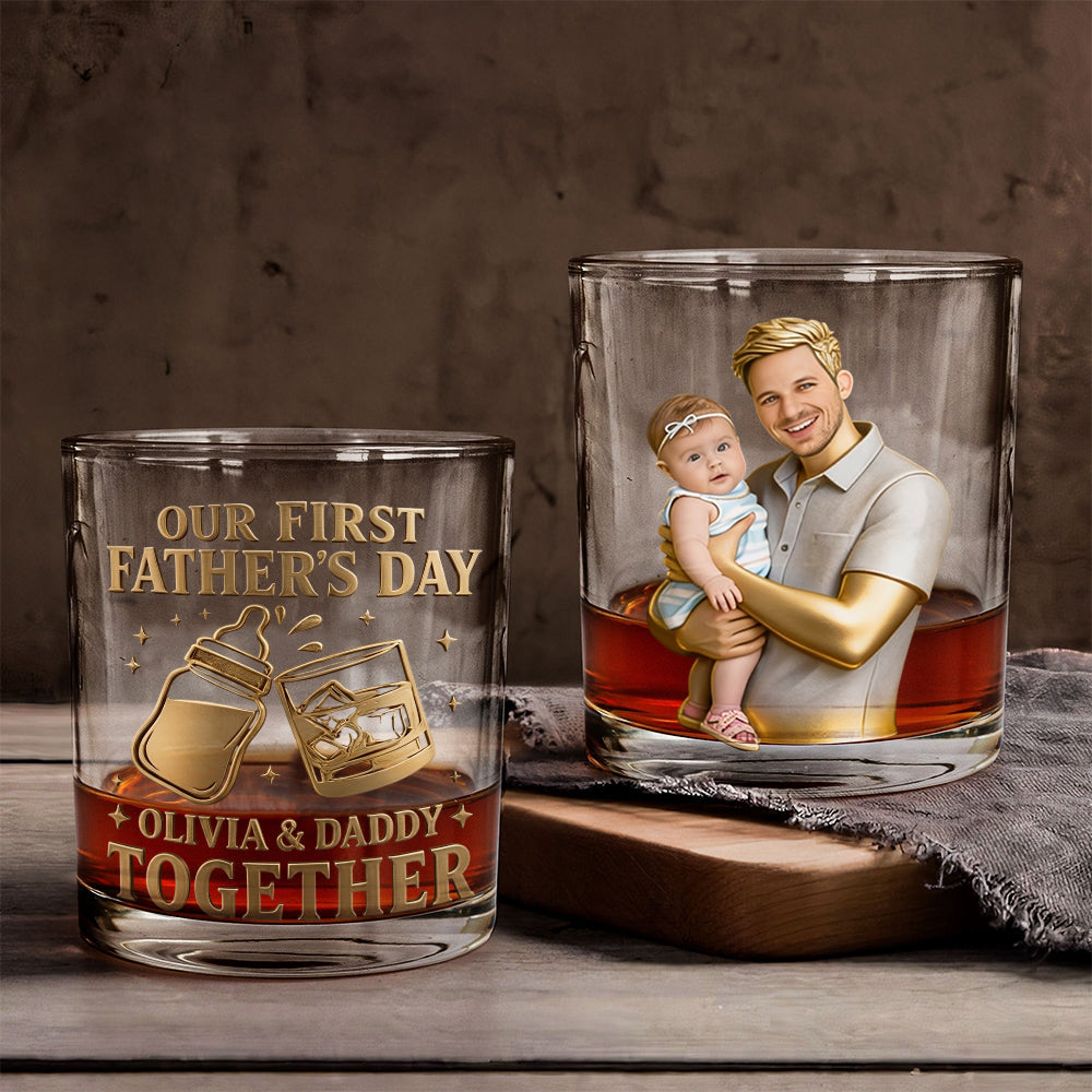 First Father's Day - Personalized Father Whiskey Glass