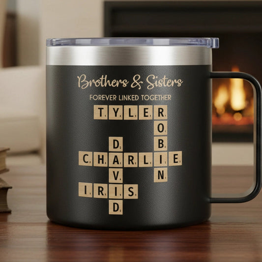 Brothers & Sisters Crossword Mug – A Heartwarming Gift Celebrating Family Bonds