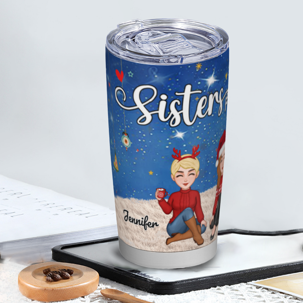 Sisters Forever - Personalized Cup,Keychain,Plaque,Ornament, Poster,   Blanket & Sign - Christmas Gift for Sisters