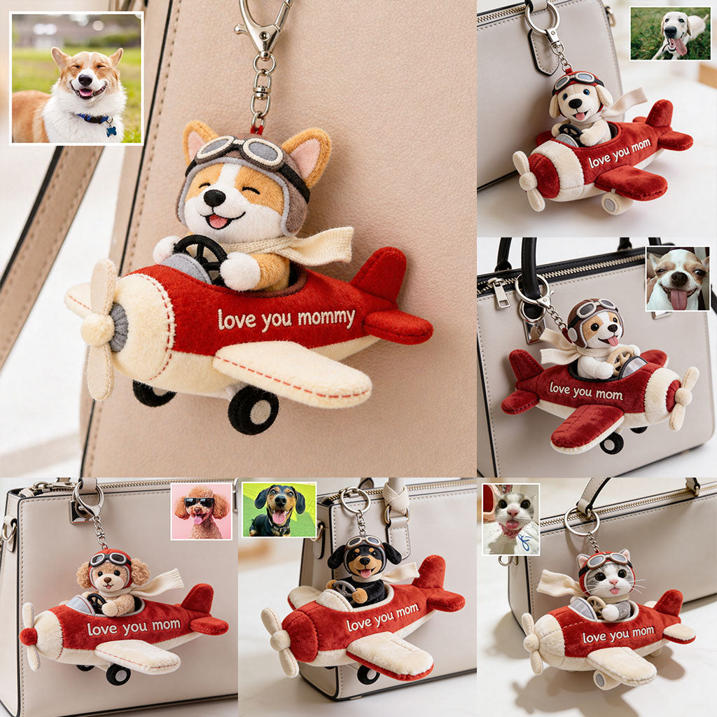 Dog Lovers Gift Idea, Pet Mom - Personalized Dog Plush Keychain