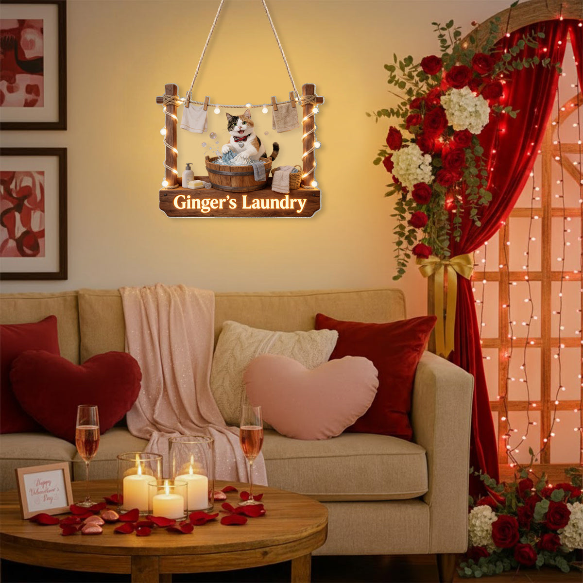 Laundry Boss - Personalized Cat LED Light Acrylic Sign
