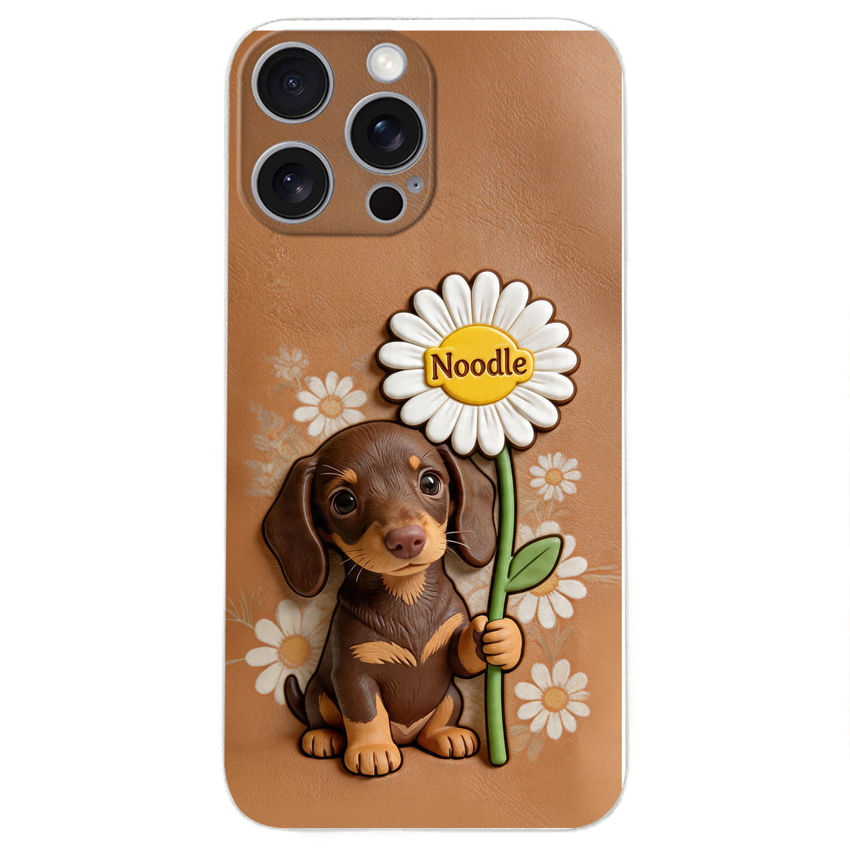 Custom Any Photo - Personalized Dog 3D Embossed Leather Phone Case