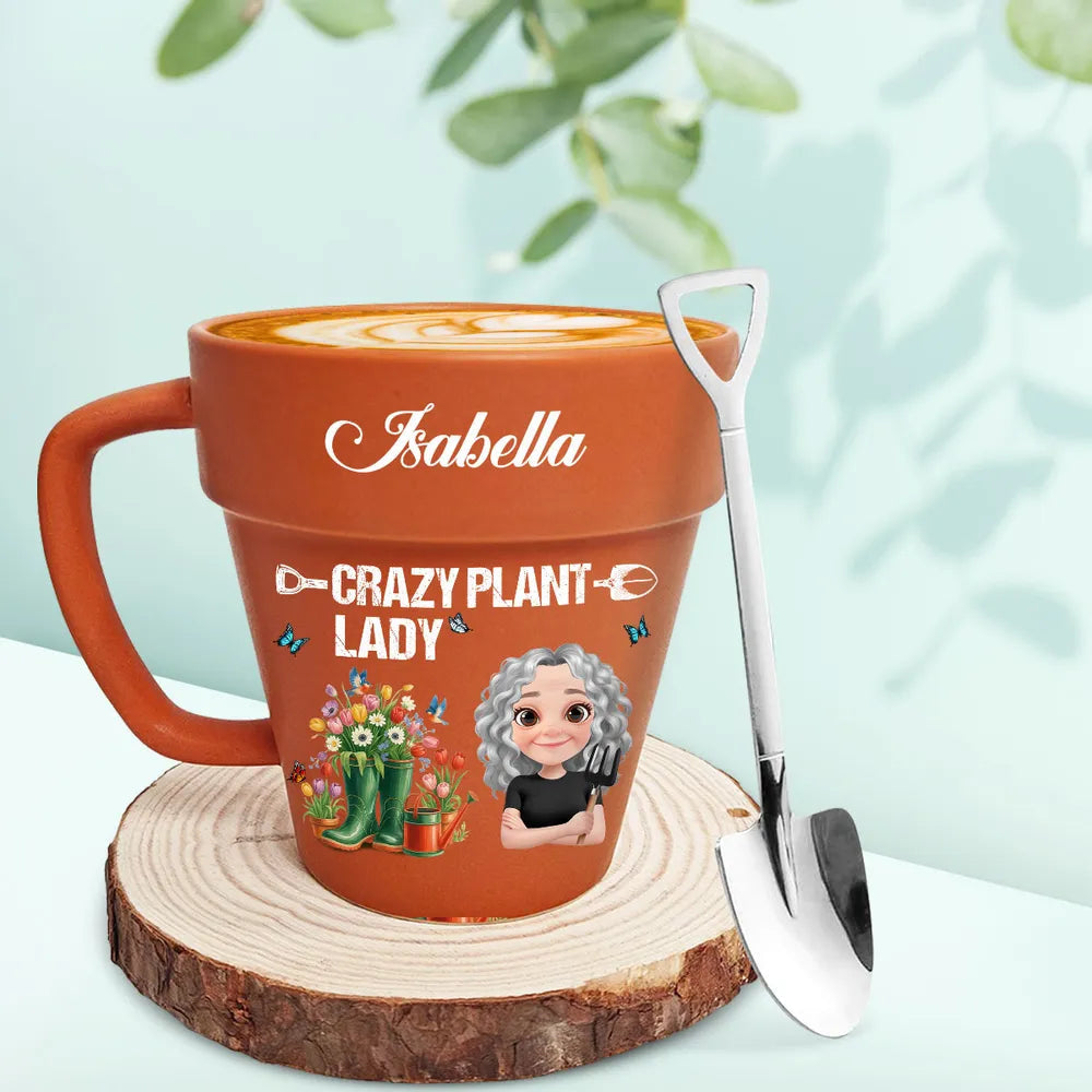 Crazy Plant Lady Personalized Plant Pot Mug – Cute Custom Gift for Gardeners