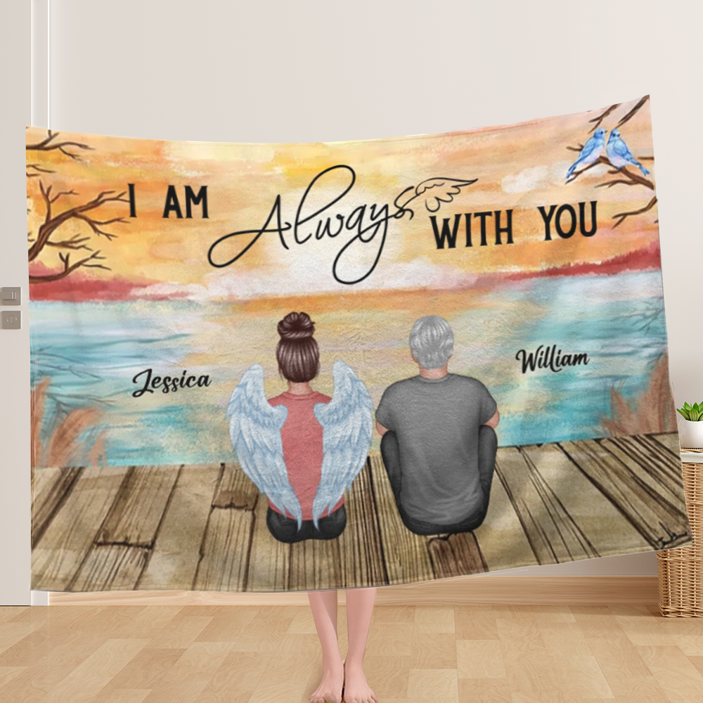 Personalized We're Always With You Blanket, Plaque, Keychain, Poster or Canvas, Ornament and Wallet Card - Unique Memorial Gift for Loved Ones