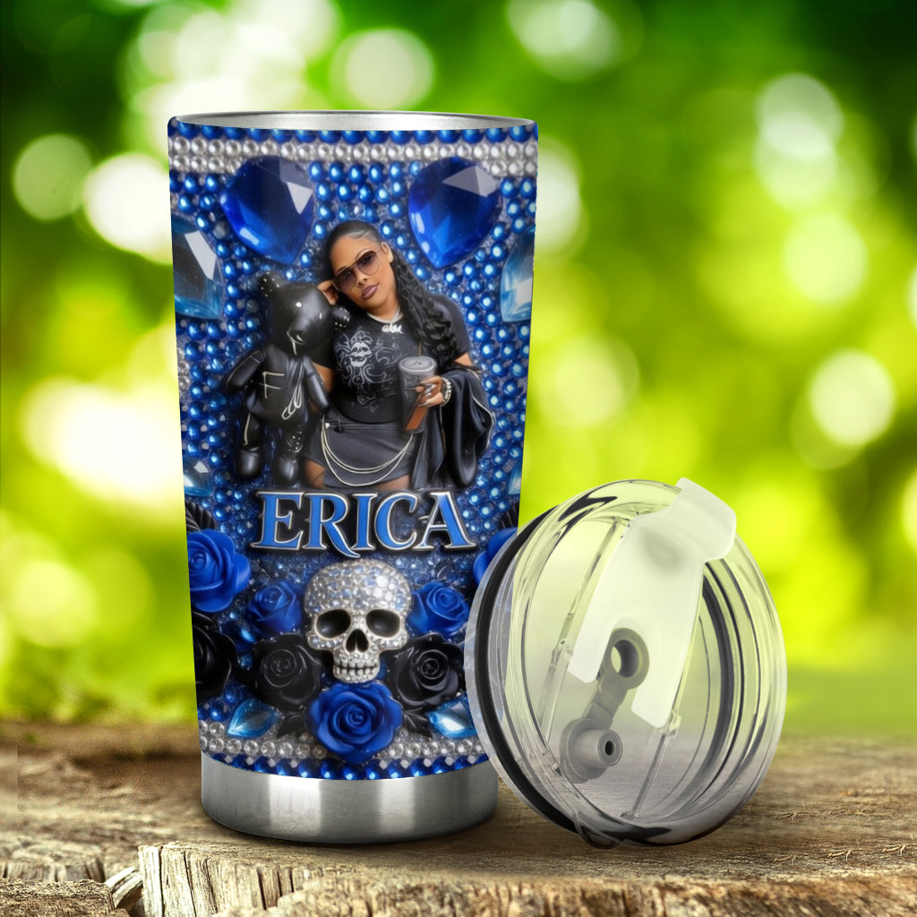 Custom Any Photo - Personalized Skull Tumbler