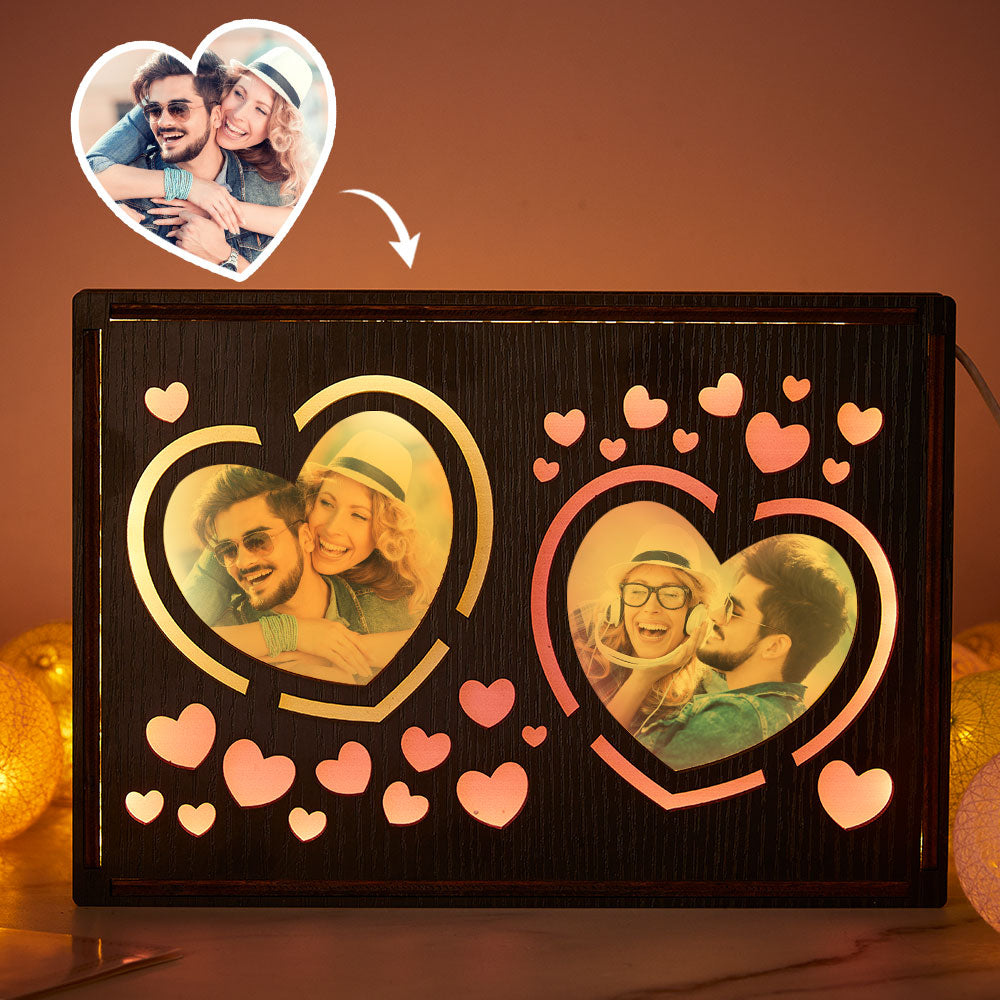 Custom Heart Photo Heart Photo Lamp - gift for boyfriend, girlfriend - Personalized Lamp