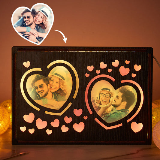 Custom Heart Photo Heart Photo Lamp - gift for boyfriend, girlfriend - Personalized Lamp