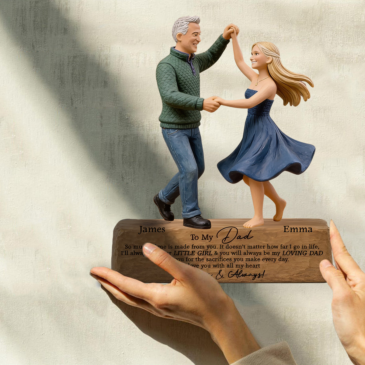 I Love You With All My Heart - Personalized Father Custom Shaped Wood Plaque