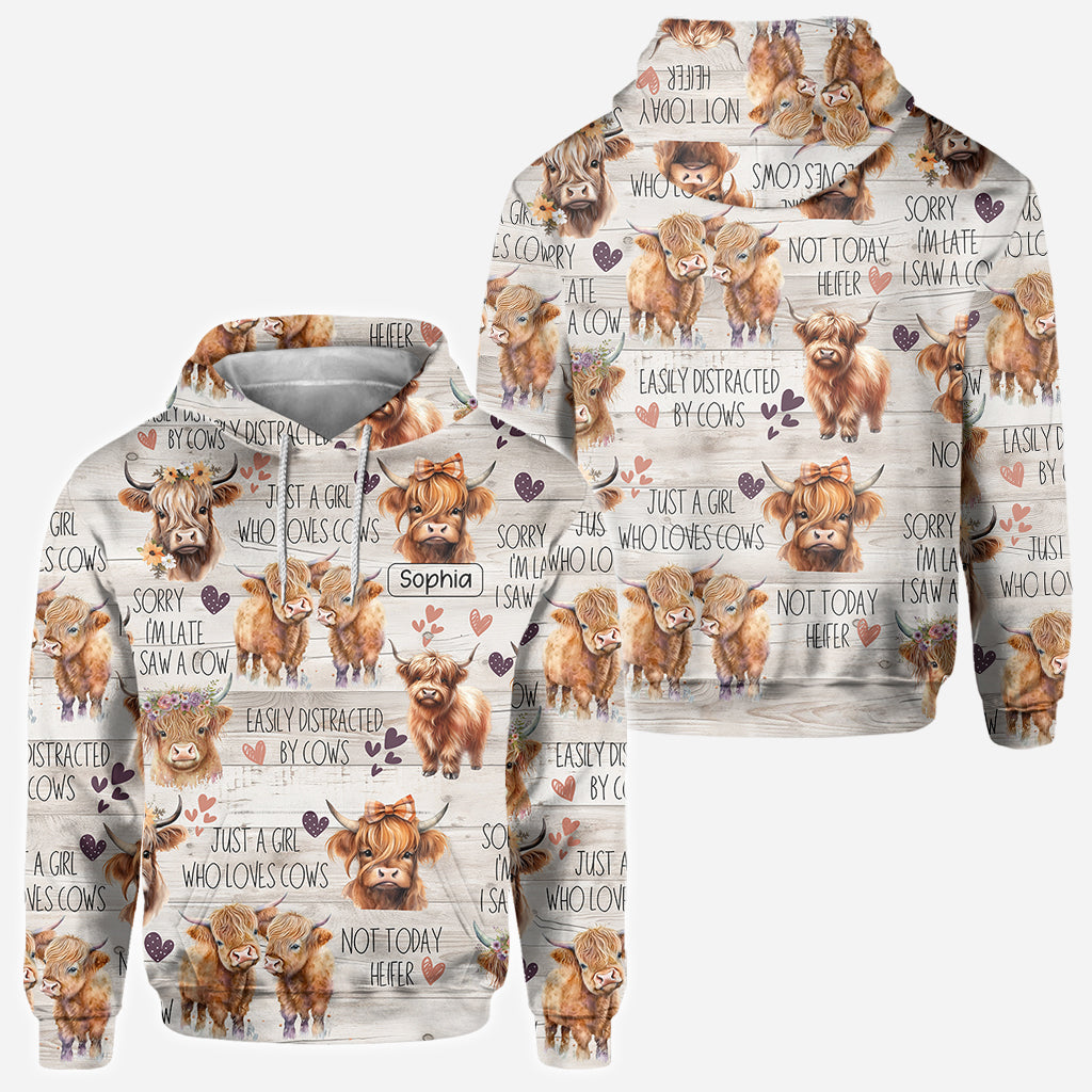 Just A Girl Who Loves Highland Cows - Personalized Highland Cow All Over Shirt