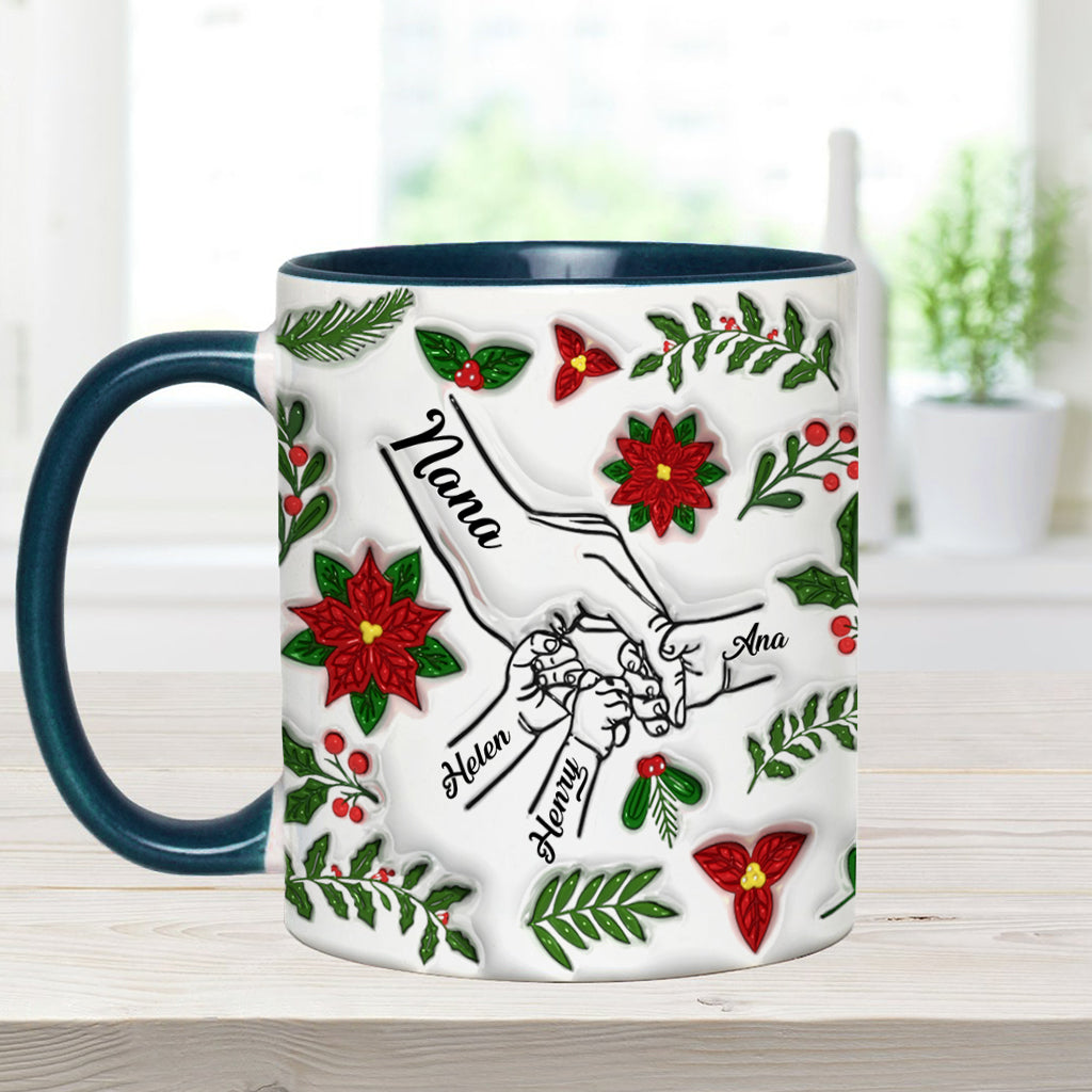 Hold My Hand, Hold My Heart - Personalized Grandma Accent Mug