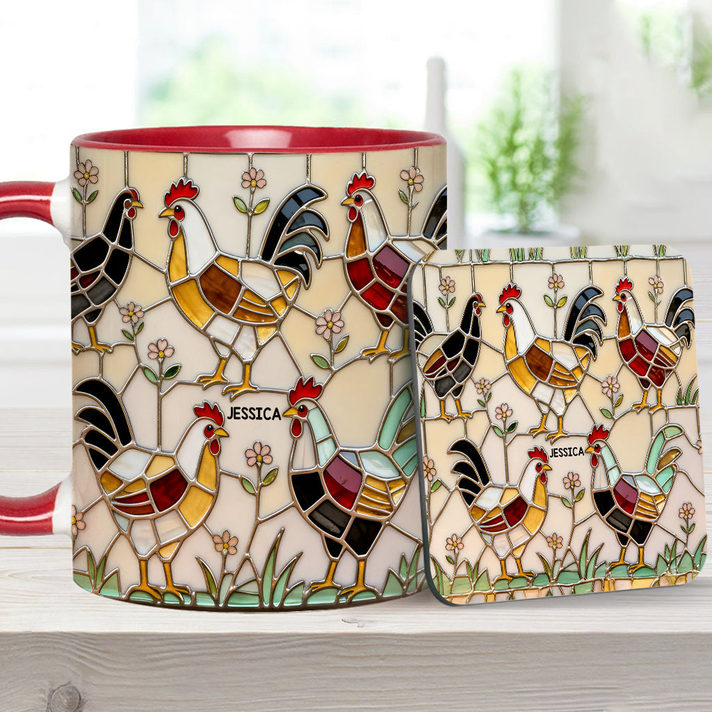 Chicken Farm - Personalized Chicken Accent Mug & Coaster