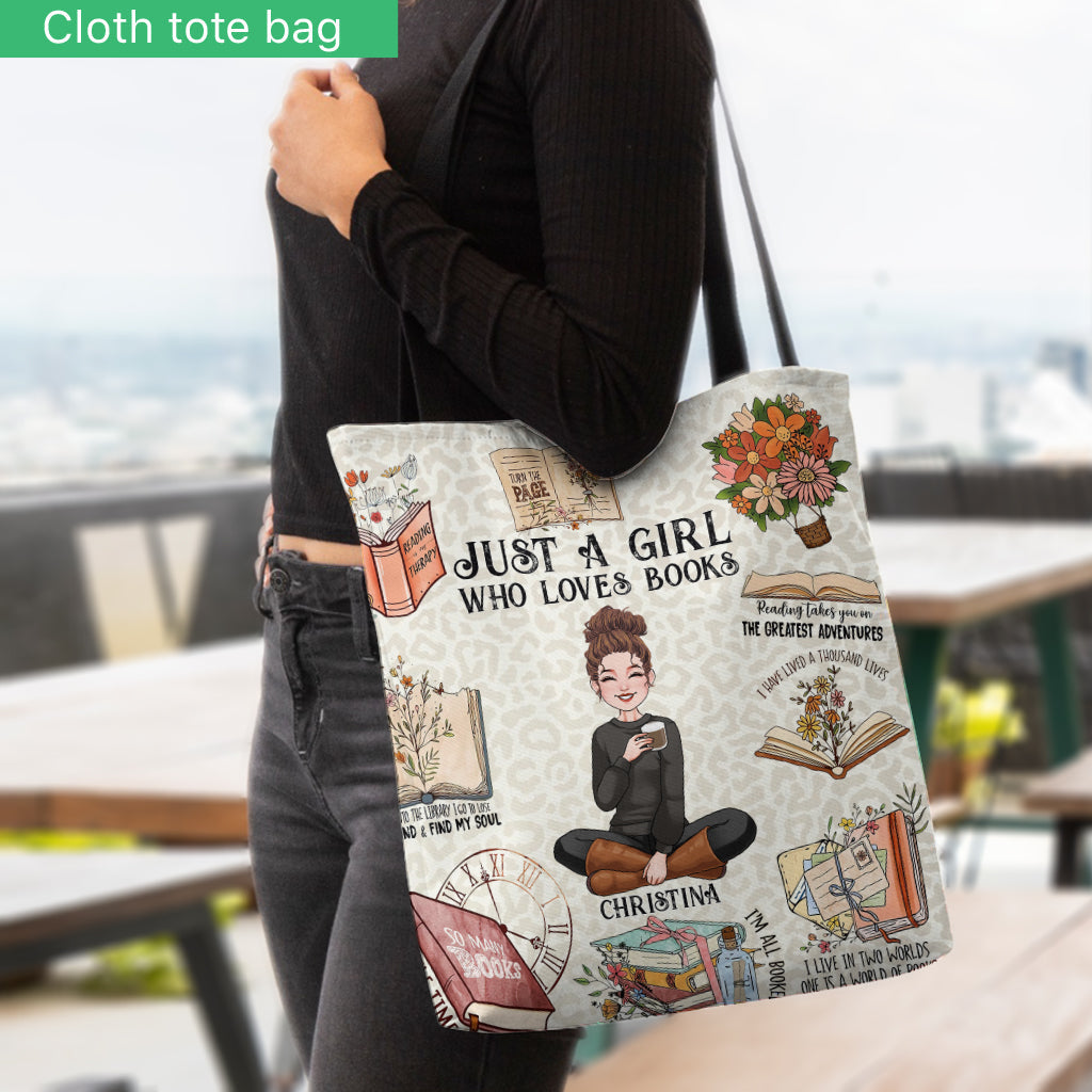 Just A Girl Who Loves Books - Personalized Book Tote Bag