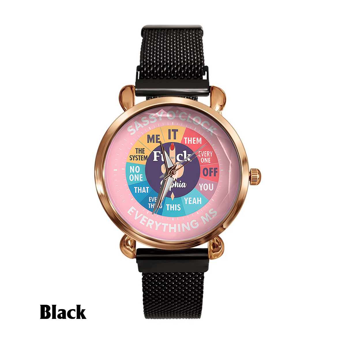 F*ck O'Clock Watch, Funny Gift For Her, Friends - Personalized Sarcasm Women Hand Watch
