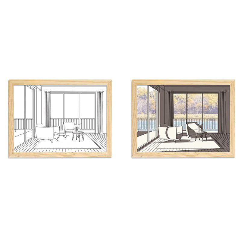 Line Art Painting Lamp