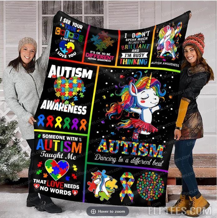 Autism Unicorn - Autism Awareness Blanket 0921