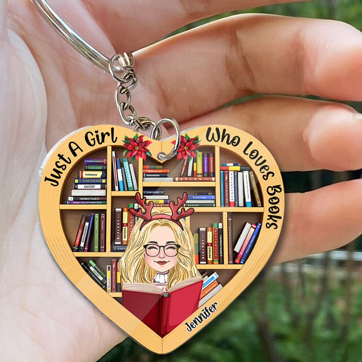 Just A Girl Who Loves Book - Personalized Book Keychain